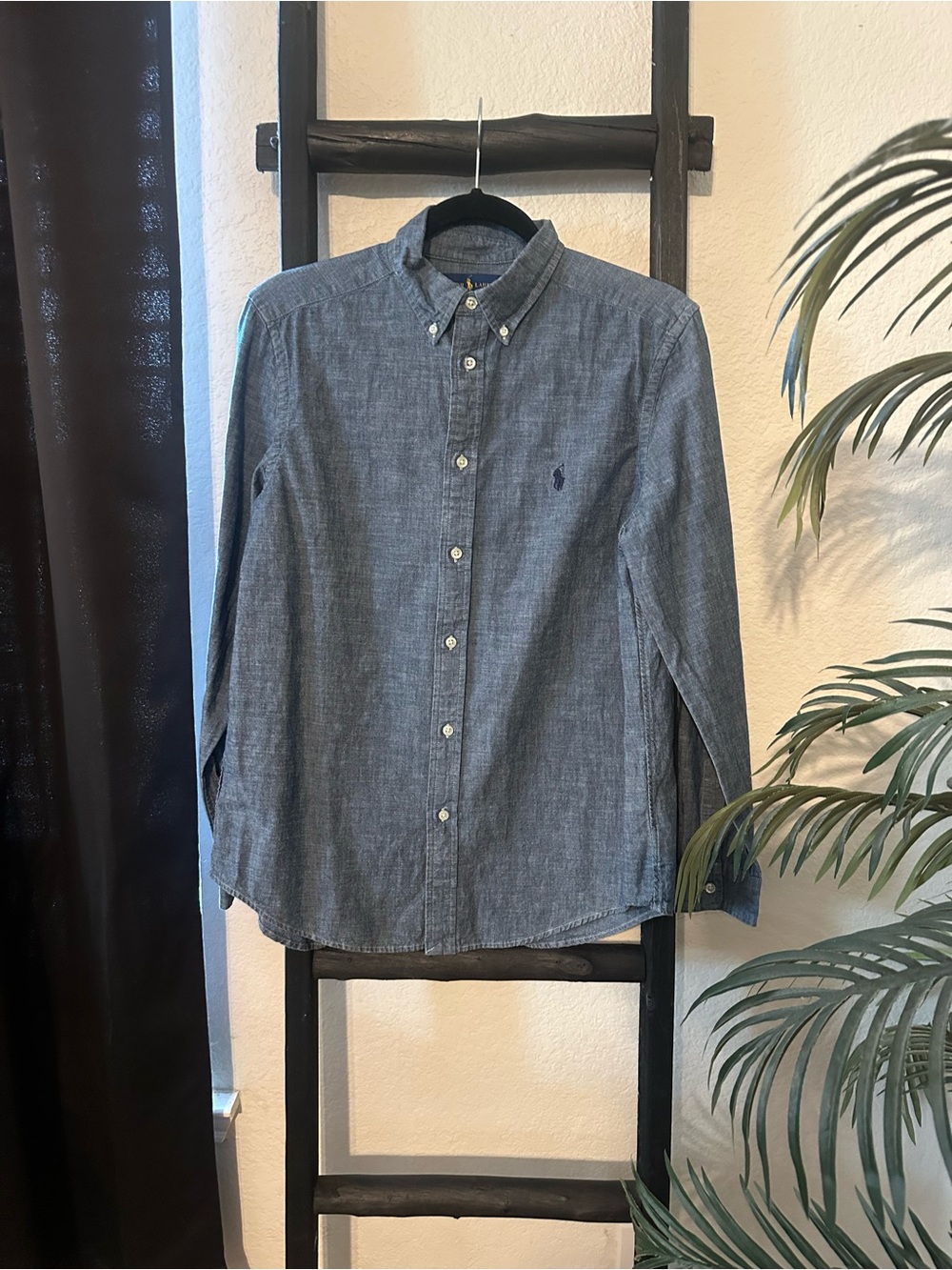 Ralph Lauren Chambray Button-Down Shirt in Denim Blue